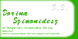 dorina szimonidesz business card